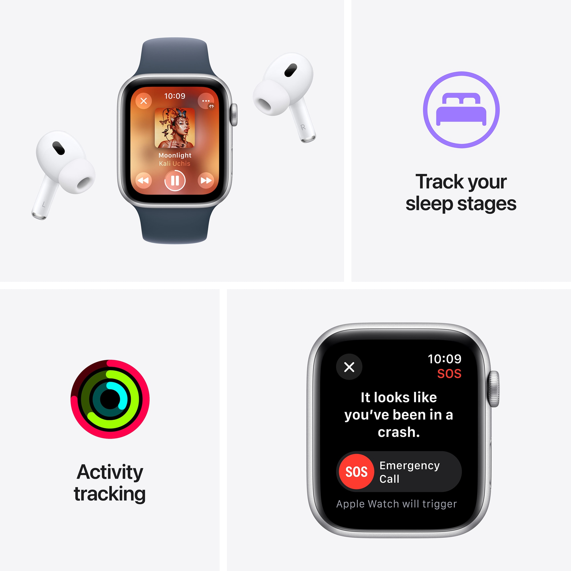 Apple Watch SE 2nd Gen 44mm GPS (Midnight Alu/Midnight sportband S/M)