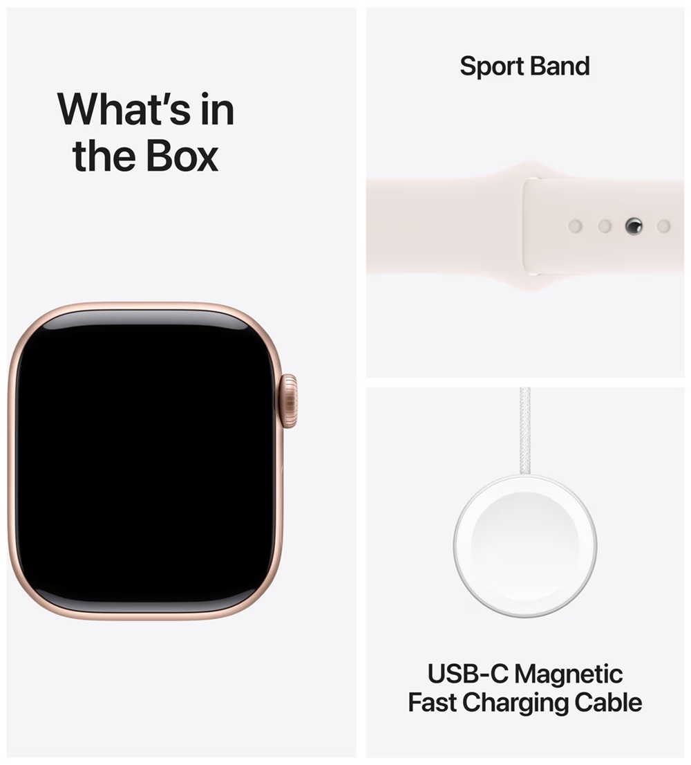 Apple Watch Series 10 GPS 46mm - Rose Gold Aluminium Case with Light Blush Sport Band - M/L