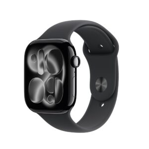Apple Watch Series 11 GPS + Cellular 46mm - Jet Black Aluminium Case Med Svart Sport Band