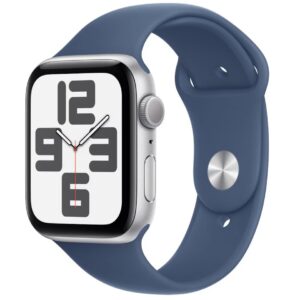 Apple Watch SE (2023) 44mm Silver Aluminium Case with Denim Sport Loop - M/L