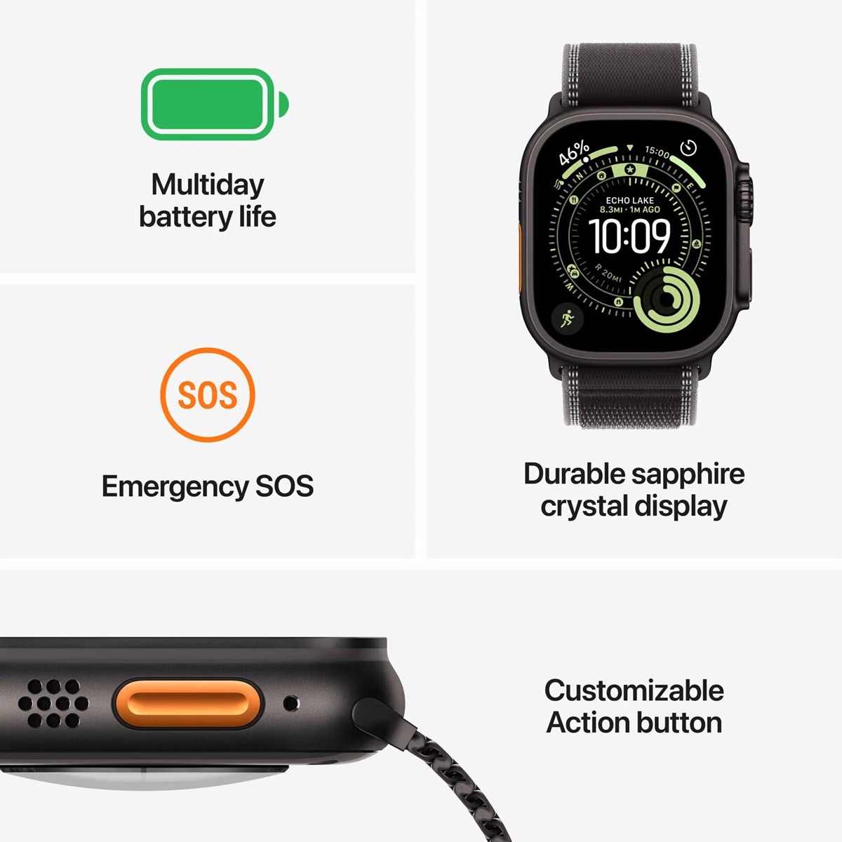 Apple Watch Ultra 3 49mm GPS + 5G (Natural Titanium/Natural Titanium Mil. Loop) L
