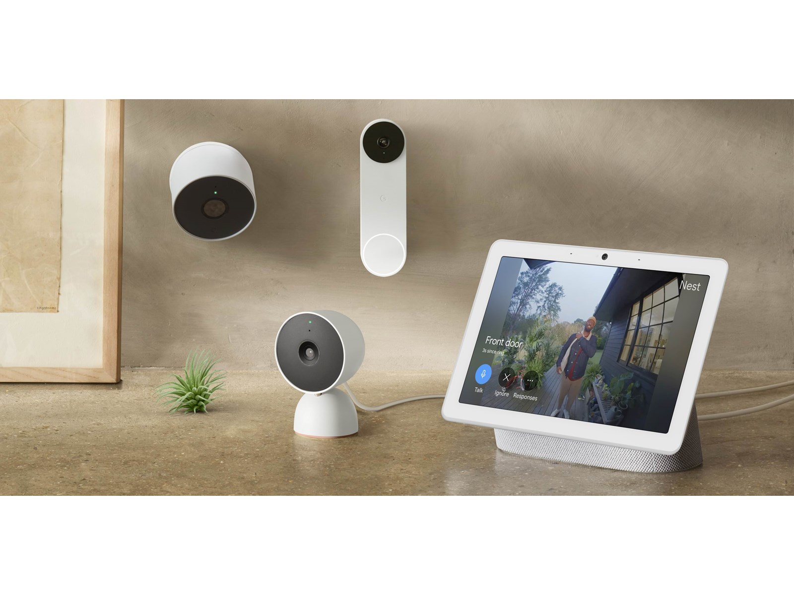 Google Nest Cam Nätverksövervakningskamera inomhus(kabel)- Vit