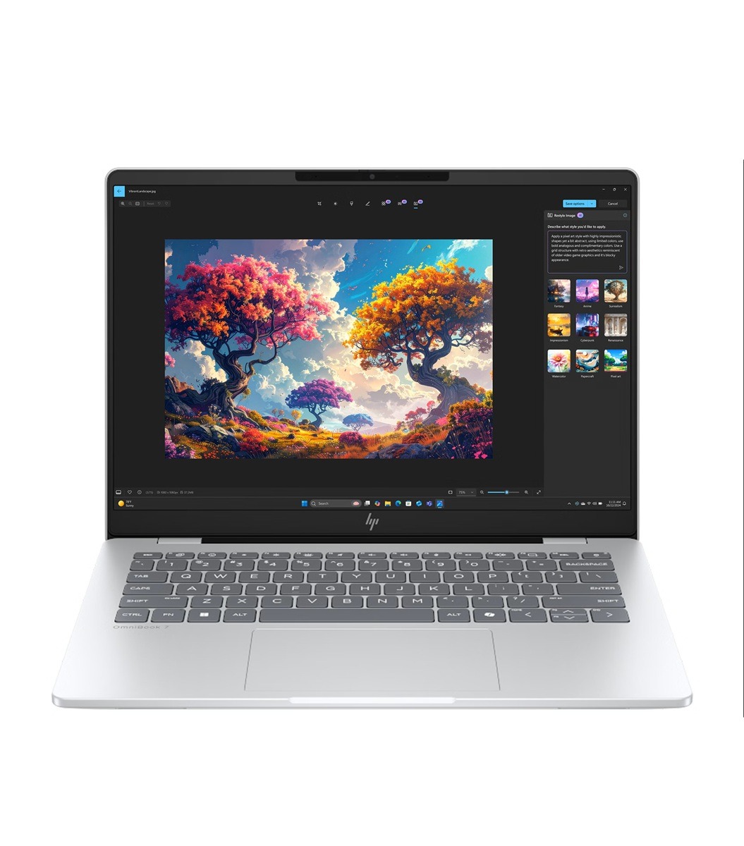 HP OmniBook 7 Laptop AI Intel Core Ultra 7 14-tum 2K OLED 32/512GB – Glaciärsilver