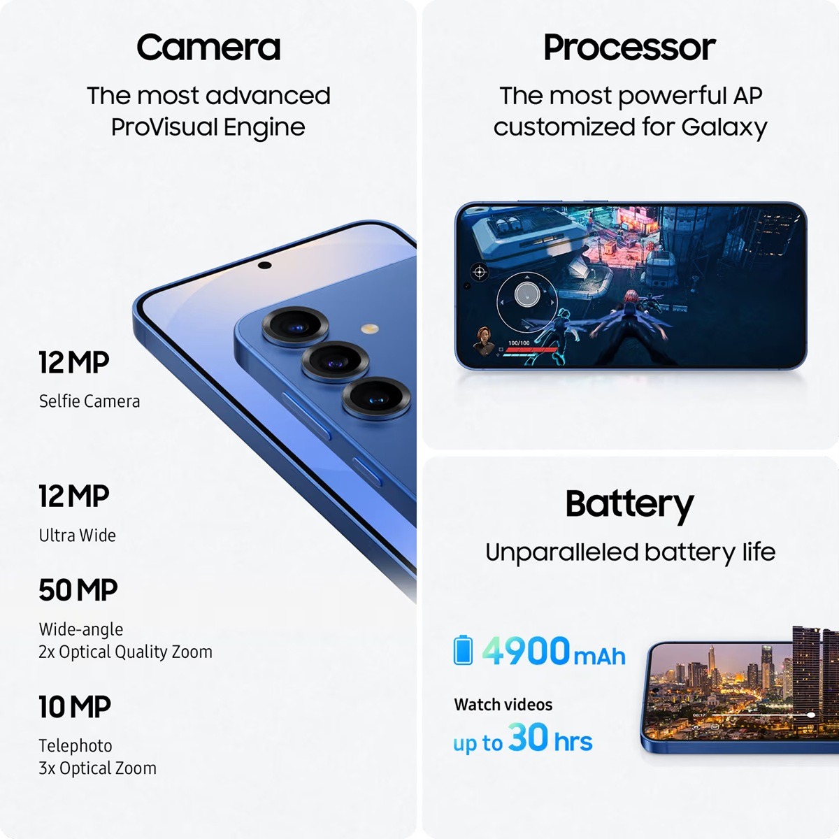 Samsung Galaxy S25+ 5G 256GB smartphone - Isblå