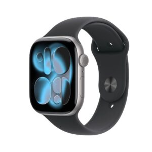 Apple Watch Series 11 GPS + Cellular 46mm - Rymdgrå Aluminium Case Med Svart Sport Band(M/L)